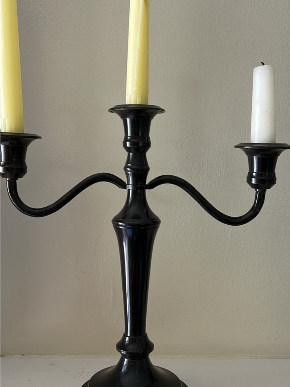 Restoration Hardware Black Three-Arm Candleholder Candelabra